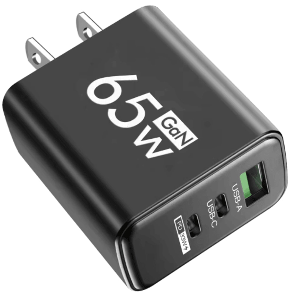 65W GaN 3 Port Fast Wall Charger With PD USBC And Quick Charge 30 2