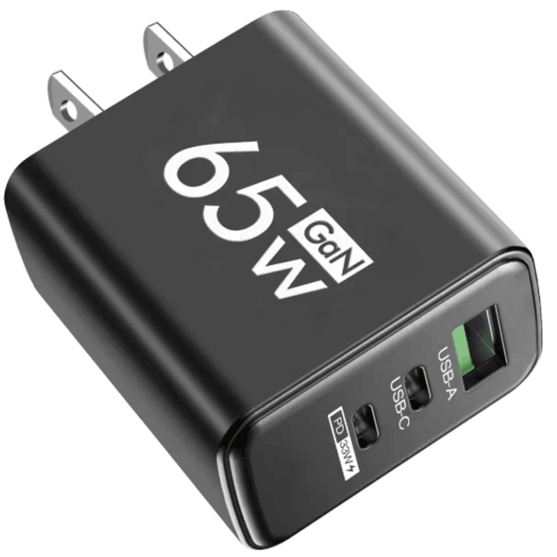 65W GaN 3 Port Fast Wall Charger With PD USBC And Quick Charge 30 2
