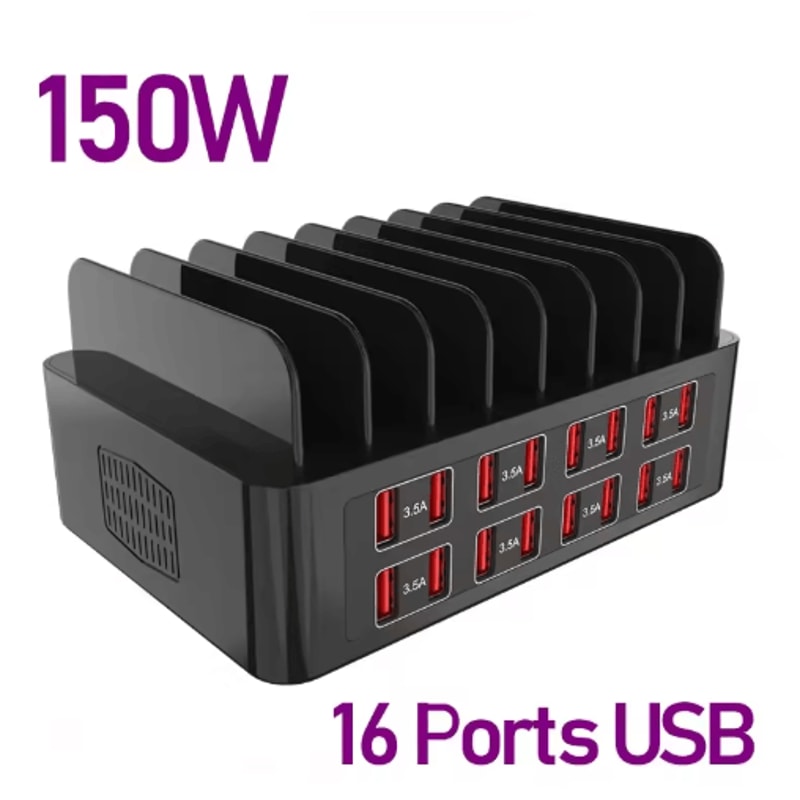 150W 16 Port USBC Fast Charging Station Stand For Phones And Tablets 2