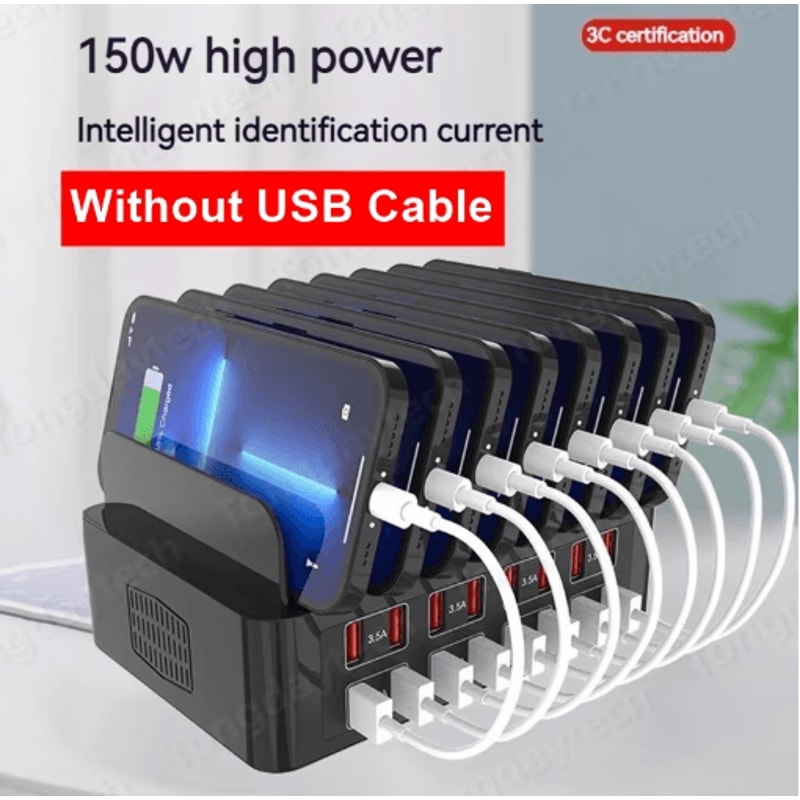 150W 16 Port USBC Fast Charging Station Stand For Phones And Tablets 7