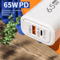 65W GaN PD USBC Fast Charger With Quick Charge 30 6