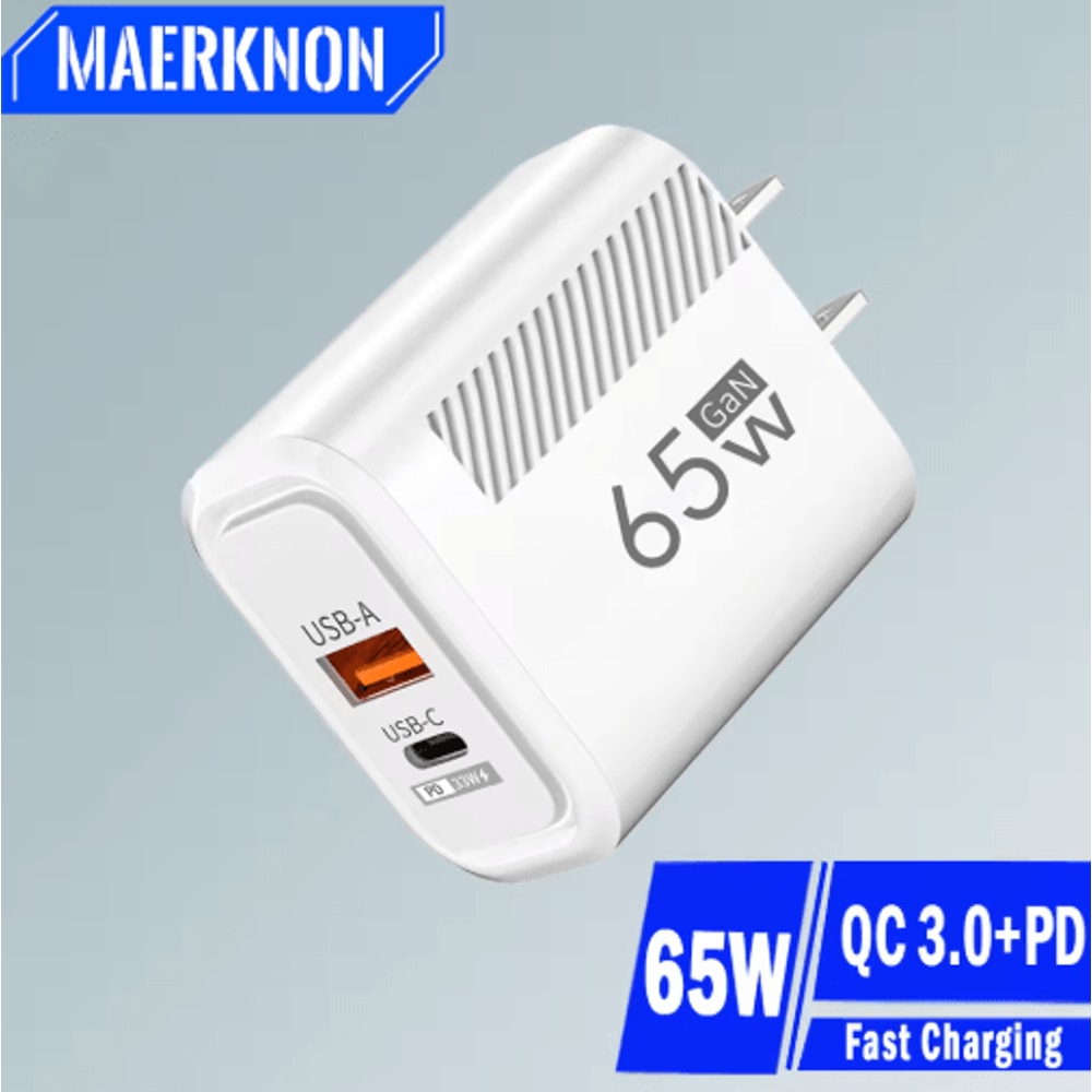 65W GaN PD USBC Fast Charger With Quick Charge 30 0