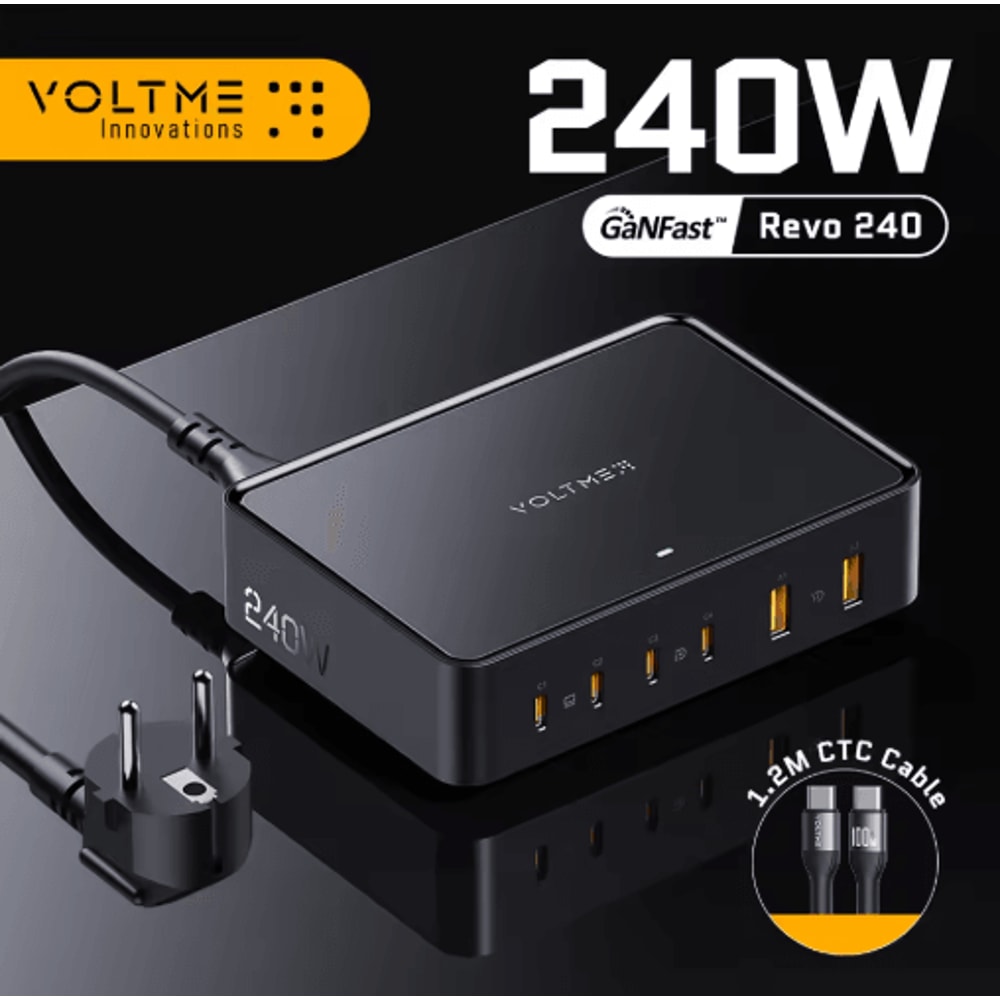 VOLTME 240W GaN USBC 6 Port Desktop Charging Station With PD31 And QC5 0