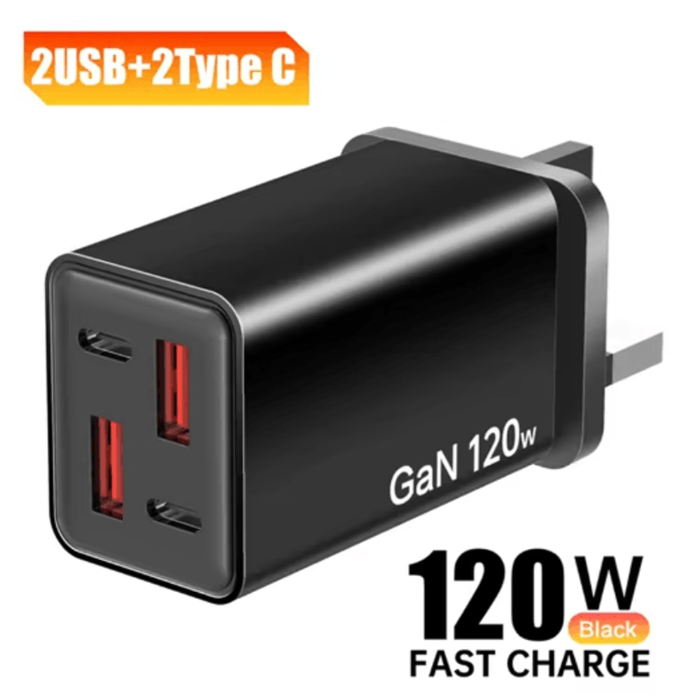120W 4 Port USBC Fast Wall Charger With Data Cable 3