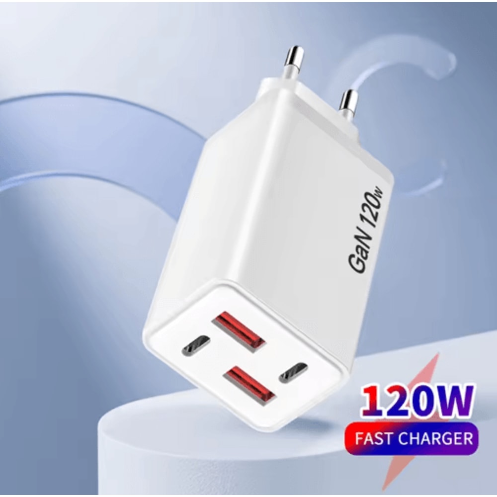 120W 4 Port USBC Fast Wall Charger With Data Cable 17