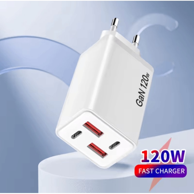 120W 4 Port USBC Fast Wall Charger With Data Cable 17