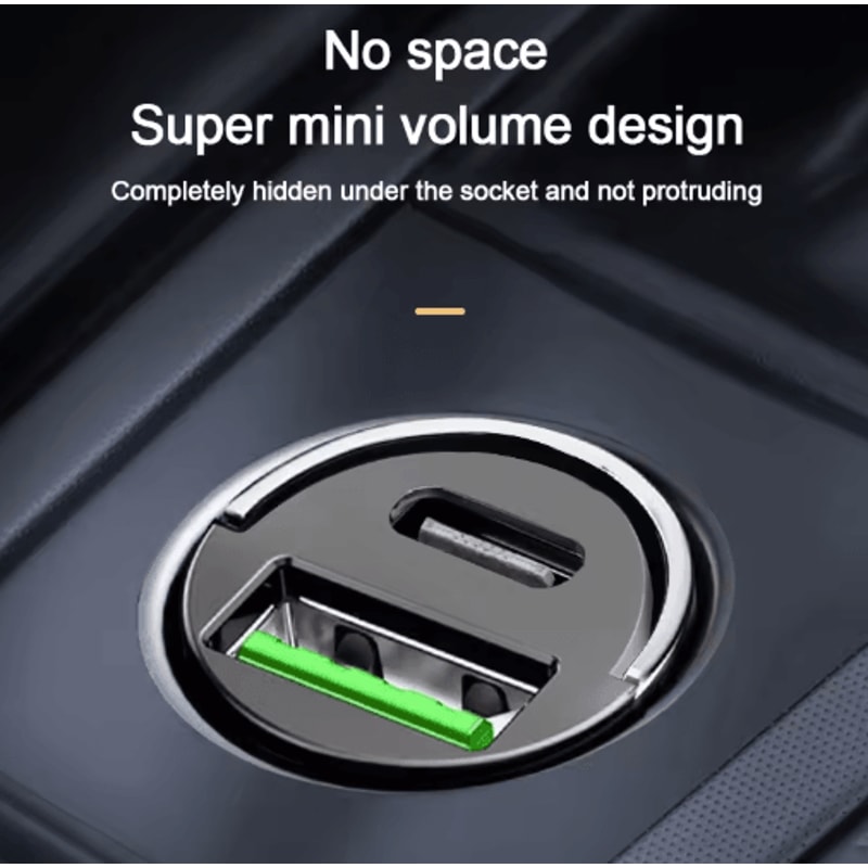 Mini 100W PD USBC Fast Car Charger With Pull Ring Design 3