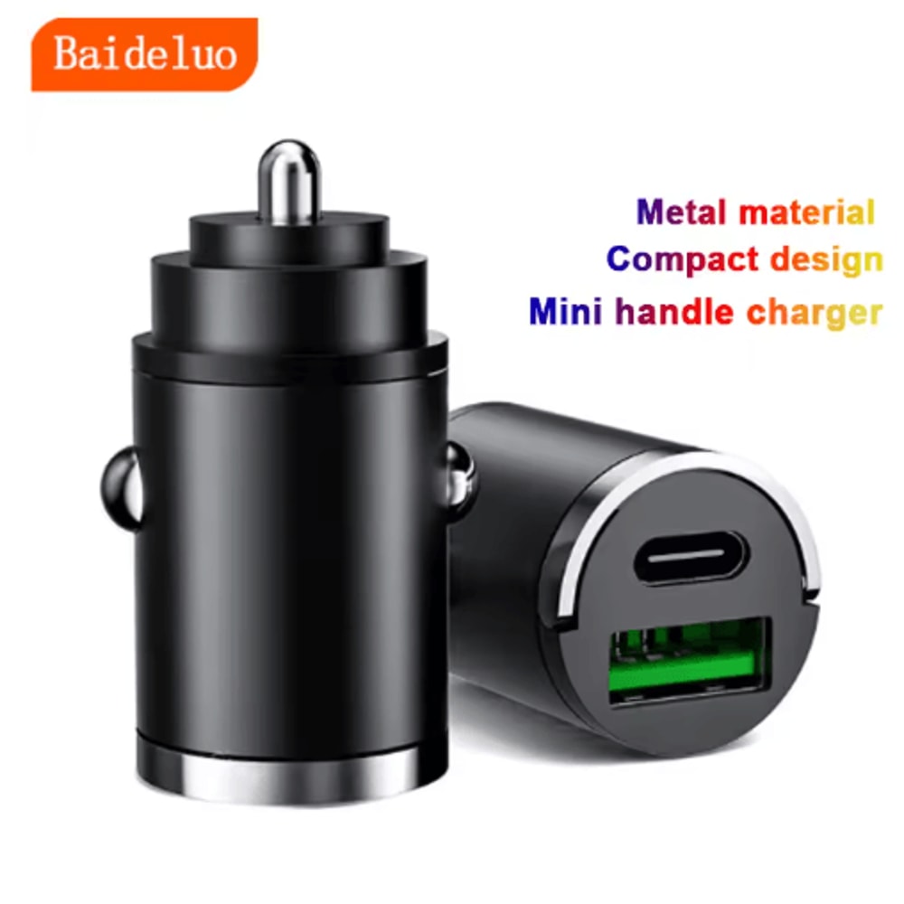 Mini 100W PD USBC Fast Car Charger With Pull Ring Design 0