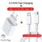 40W PD USB C Fast Charger With Type C Cable For IPhone And IPad 12