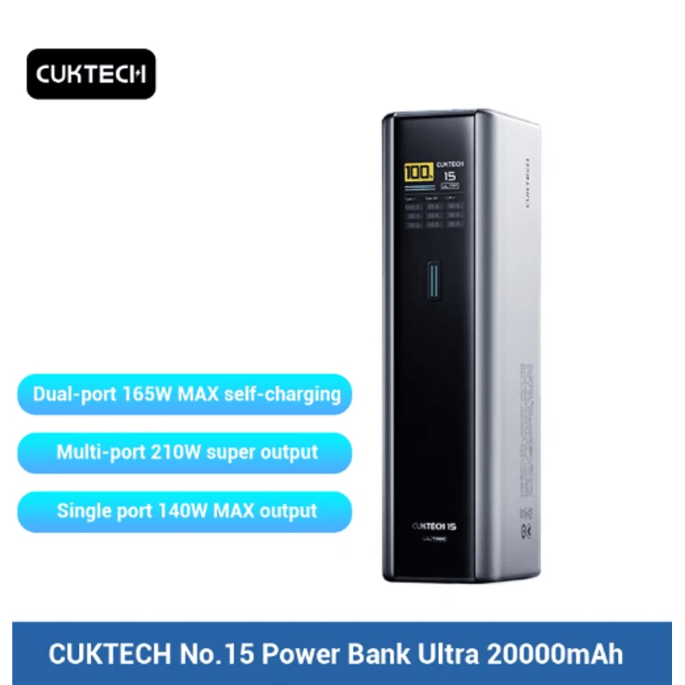 CUKTECH No 15 Ultra 20000mAh 165W Portable Power Bank With Screen Display 7