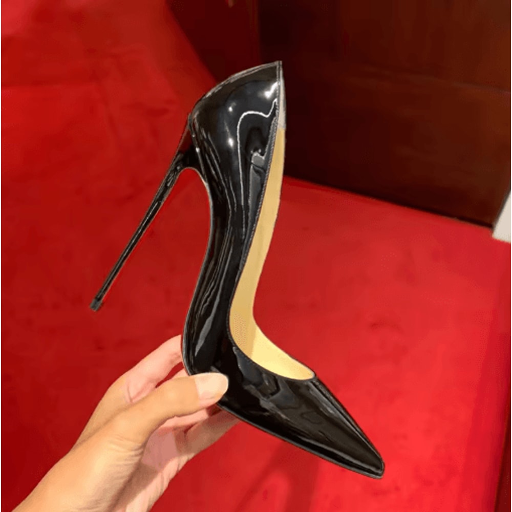 Classic Patent Leather Stiletto Pumps 10cm To 12cm Nude Work Heels 33t O 46 7