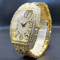 Luxury Iced Out Tonneau Stainless Steel Quartz Watch For Men 2