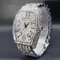 Luxury Iced Out Tonneau Stainless Steel Quartz Watch For Men 0