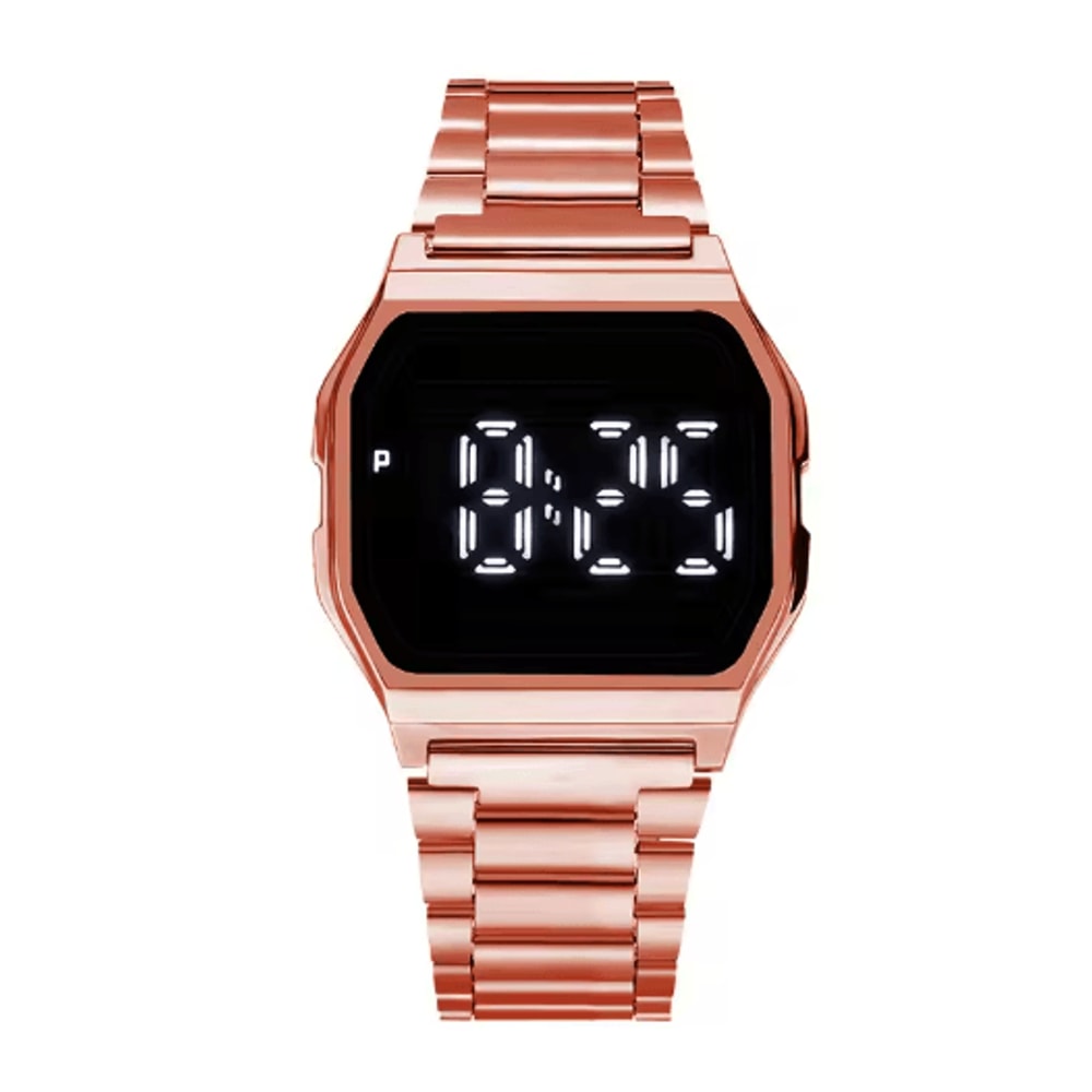 Luxury Gold Silver Retro LED Digital Sports Watch With Steel Band 1