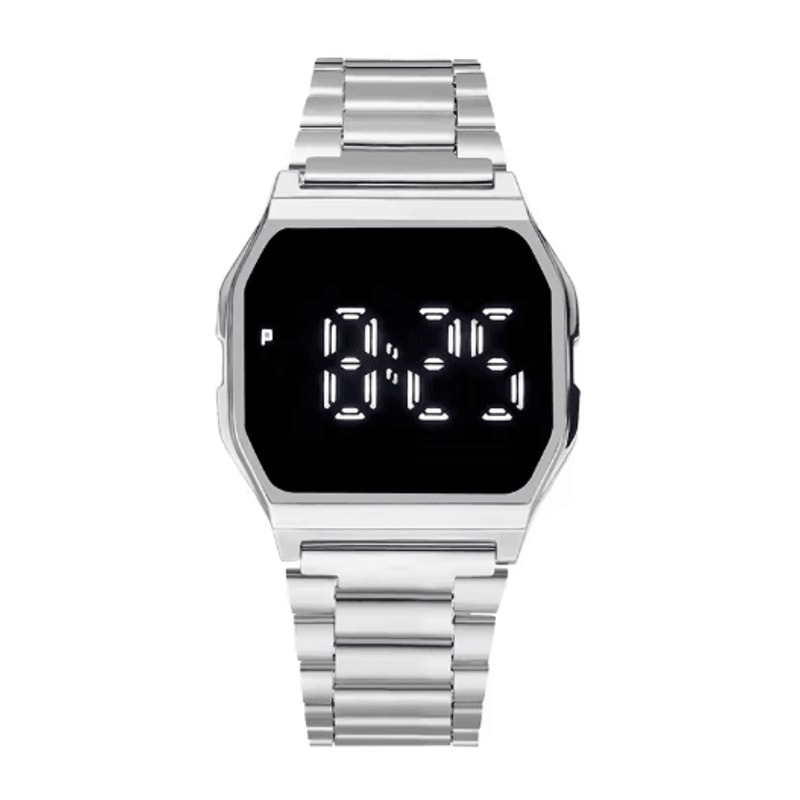 Luxury Gold Silver Retro LED Digital Sports Watch With Steel Band 2