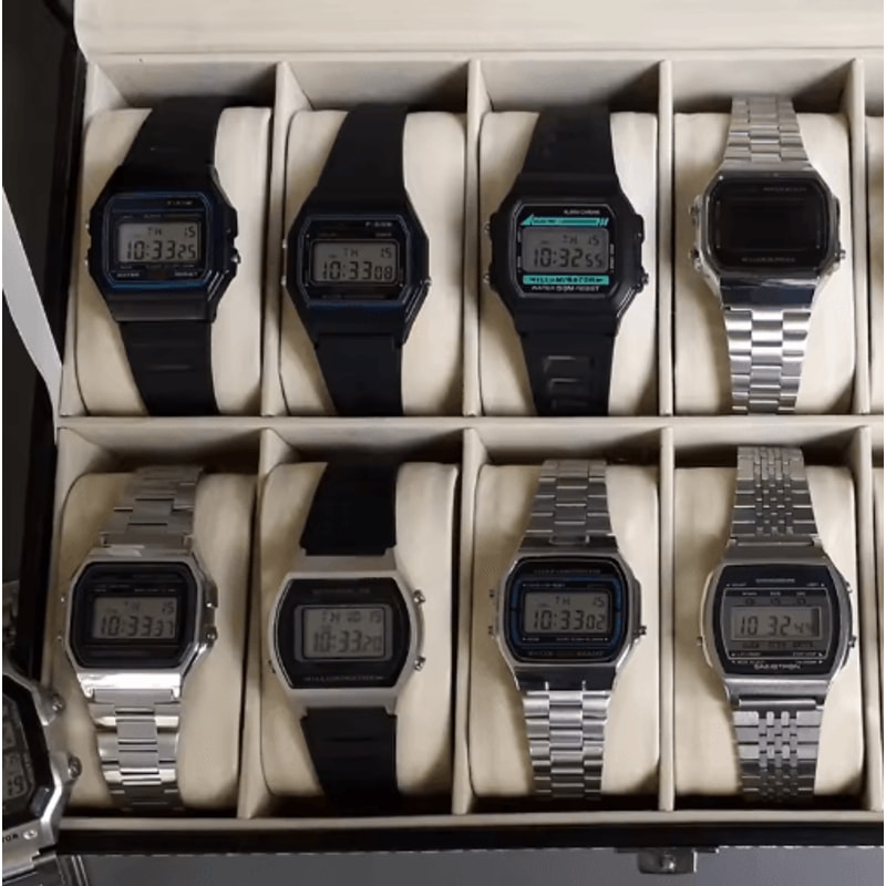 Luxury Gold Silver Retro LED Digital Sports Watch With Steel Band 0