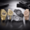 CURDDEN Luxury Gold Diamond Quartz Watch For Men With Alloy Band 0