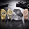 CURDDEN Luxury Gold Diamond Quartz Watch For Men With Alloy Band 0