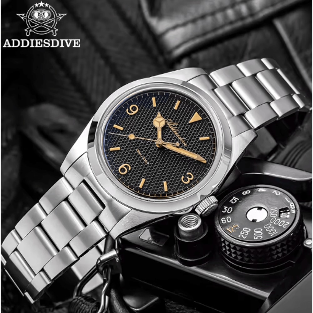 ADDIESDIVE AD2096 100M Waterproof Stainless Steel Quartz Watch 5