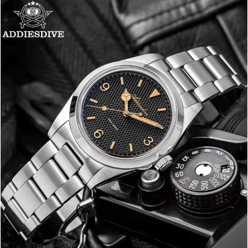 ADDIESDIVE AD2096 100M Waterproof Stainless Steel Quartz Watch 5