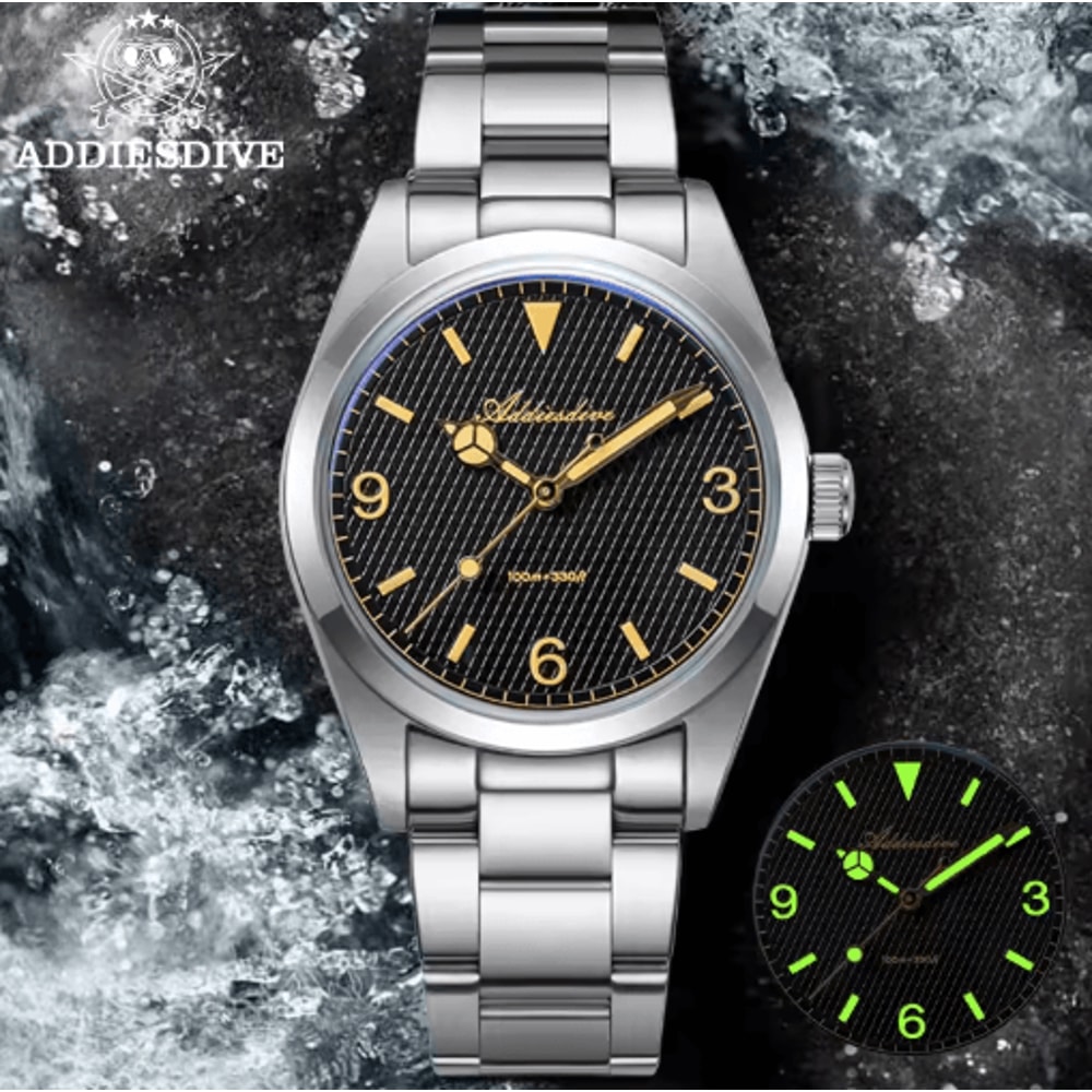 ADDIESDIVE AD2096 100M Waterproof Stainless Steel Quartz Watch 6