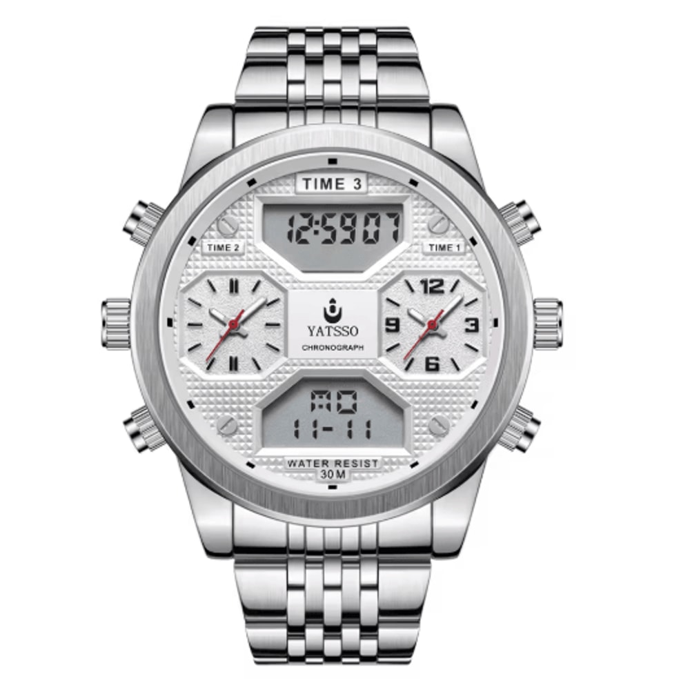 YATSSO Luxury Chronograph 5ATM Stainless Steel Sports Watch For Men 2