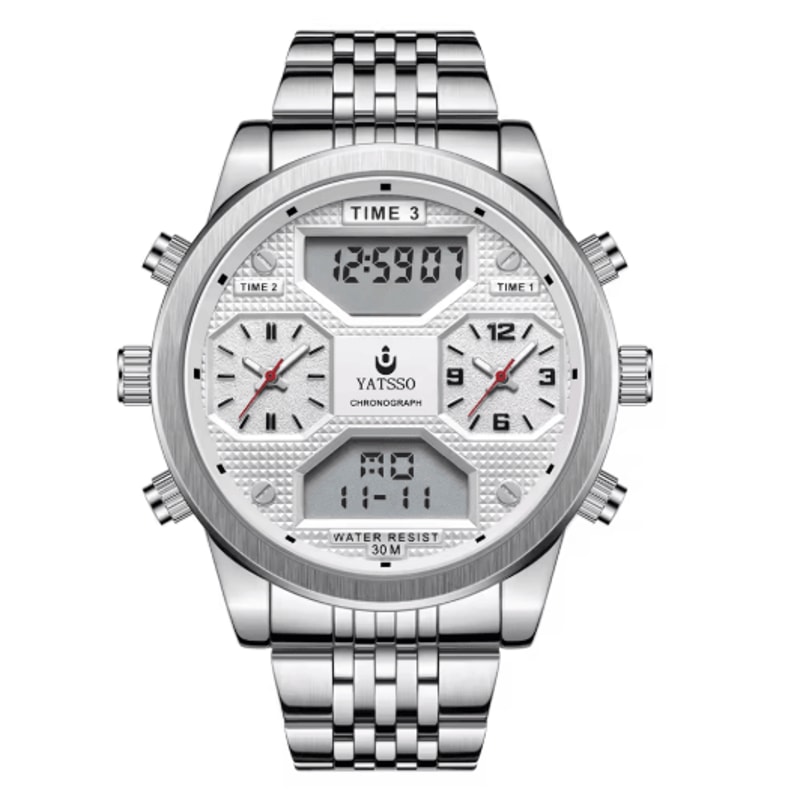 YATSSO Luxury Chronograph 5ATM Stainless Steel Sports Watch For Men 2