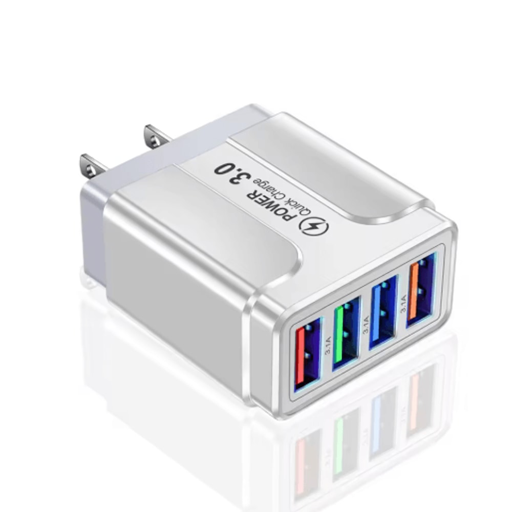 4 Port Quick Charge 30 USB Wall Charger With EU US Plug 4