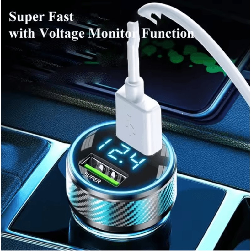 300W Multi Port USB Car Charger With Voltage Monitor 6