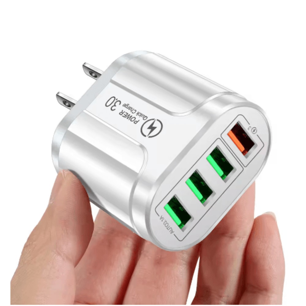 4 Port USB Wall Charger 3A QC 30 Fast Charger Adapter With EU And US Plug 1