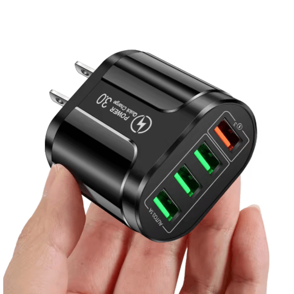4 Port USB Wall Charger 3A QC 30 Fast Charger Adapter With EU And US Plug 4