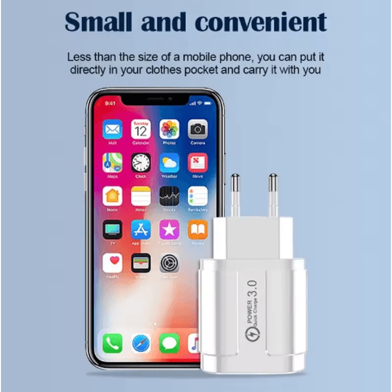 4 Port USB Wall Charger 3A QC 30 Fast Charger Adapter With EU And US Plug 8