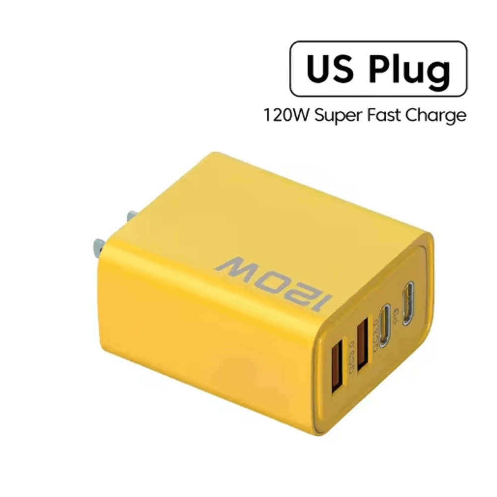 120W 4 Port USB C PD Charger With QC 30 Fast Charging Wall Adapter EU US Plug 2