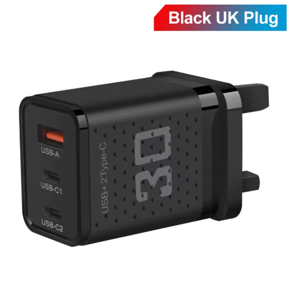 30W USB C Charger 3 Port Fast Charging Adapter With QC30 EU US Plug 1