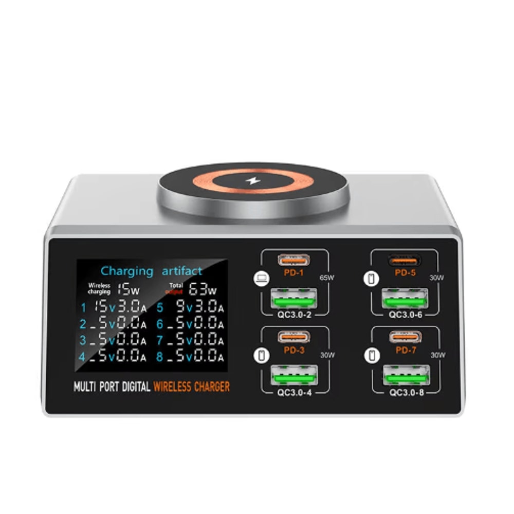 140W Smart 8 Port USB Charging Station For Multiple Devices Fast Charging Hub 1