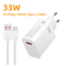 33W USB C Fast Charger With 6A Type C Cable Quick Charge Wall Adapter EU US Plug 2