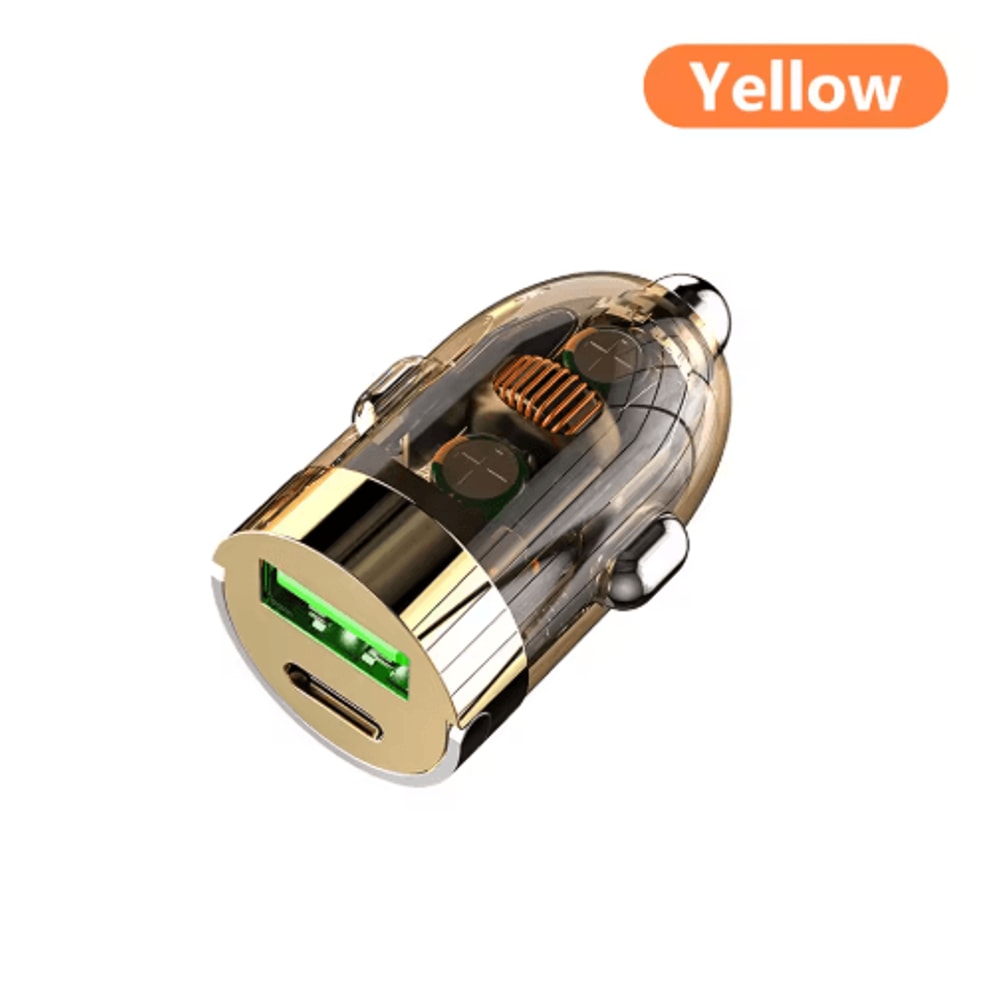 Elough 120W Transparent Car Charger QC30 USB Type C Quick Charge Adapter 1