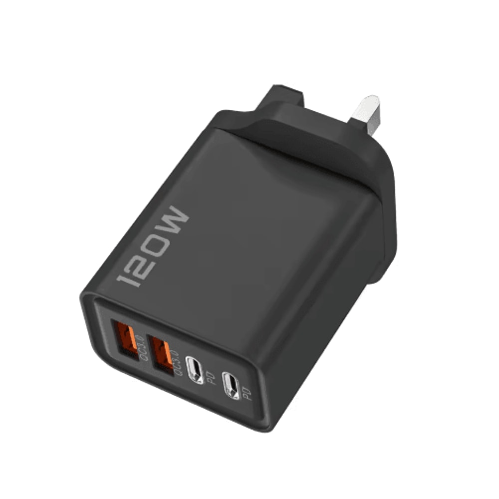 120W 4 Port USB C Wall Charger With Fast Charging Cable For Samsung IPhone Huawei 4