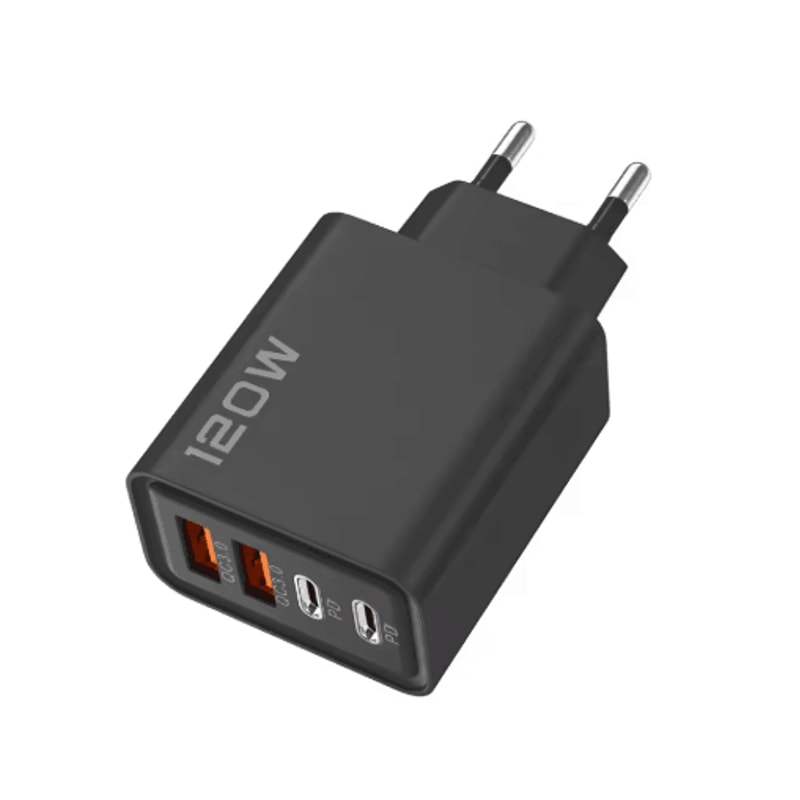 120W 4 Port USB C Wall Charger With Fast Charging Cable For Samsung IPhone Huawei 6