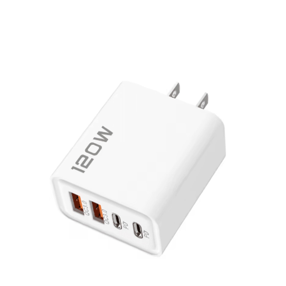 120W 4 Port USB C Wall Charger With Fast Charging Cable For Samsung IPhone Huawei 8
