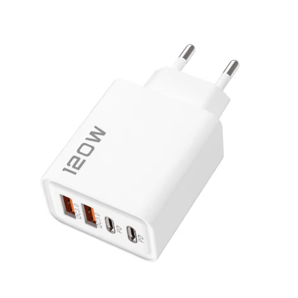 120W 4 Port USB C Wall Charger With Fast Charging Cable For Samsung IPhone Huawei 9