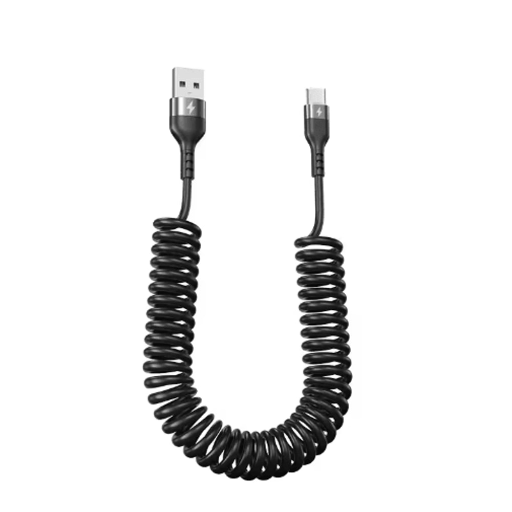 66W 5A USB C Fast Charging Spring Car Cable Portable Type C Data Cable 1