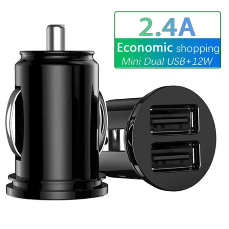 Dual USB Car Charger 24A 5V 2 Port Cigarette Lighter USB Adapter 5