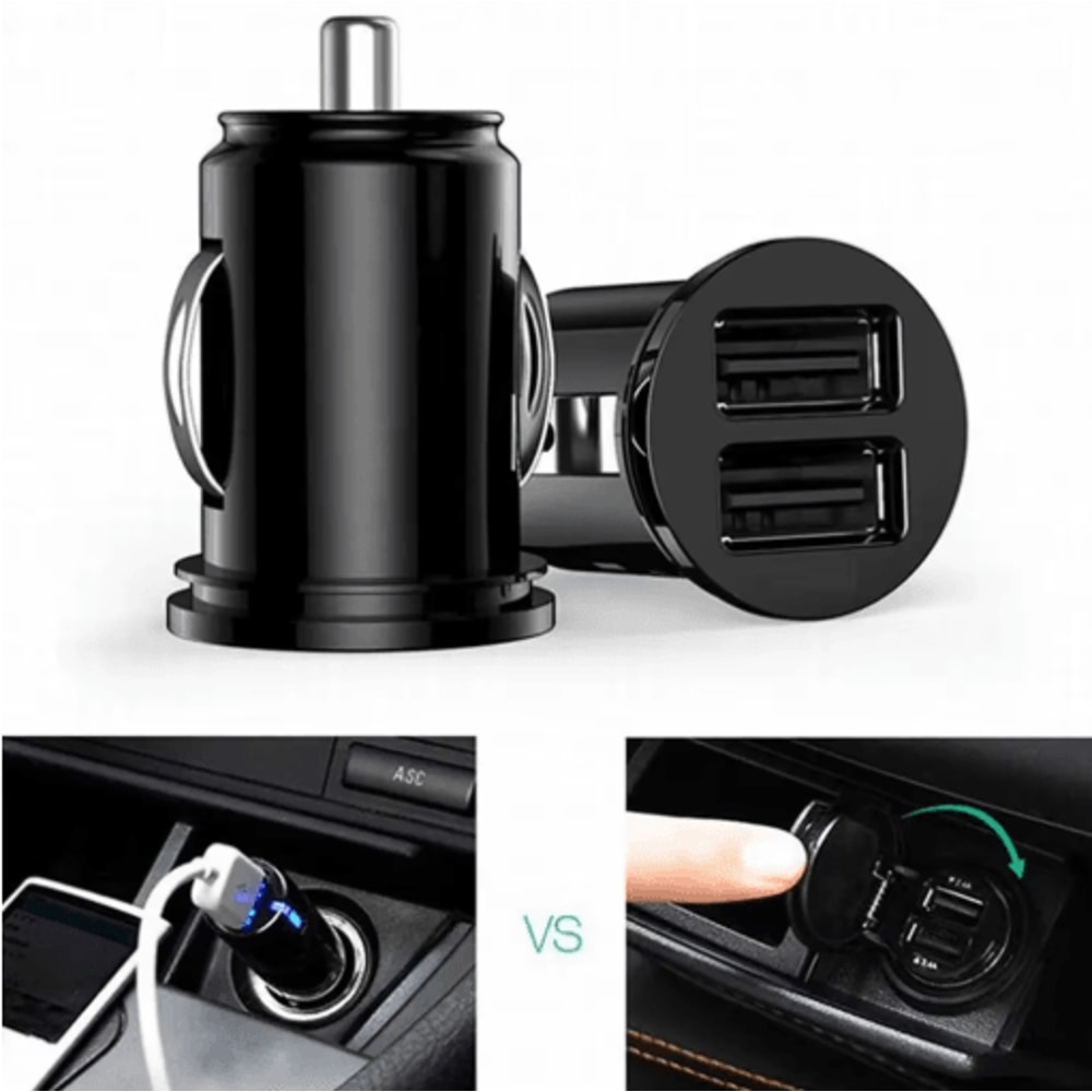 Dual USB Car Charger 24A 5V 2 Port Cigarette Lighter USB Adapter 0