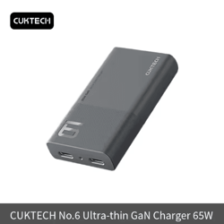 cuktech ultra-thin 65w gan charger – usb c pd 3.0 qc 3.0 fast wall adapter
