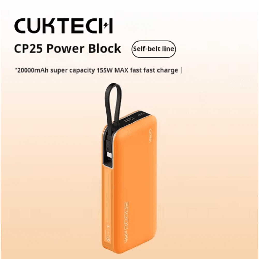 CUKTECH CP25 20000mAh 55W TwoWay Fast Charging Power Bank With BuiltIn Cable 4