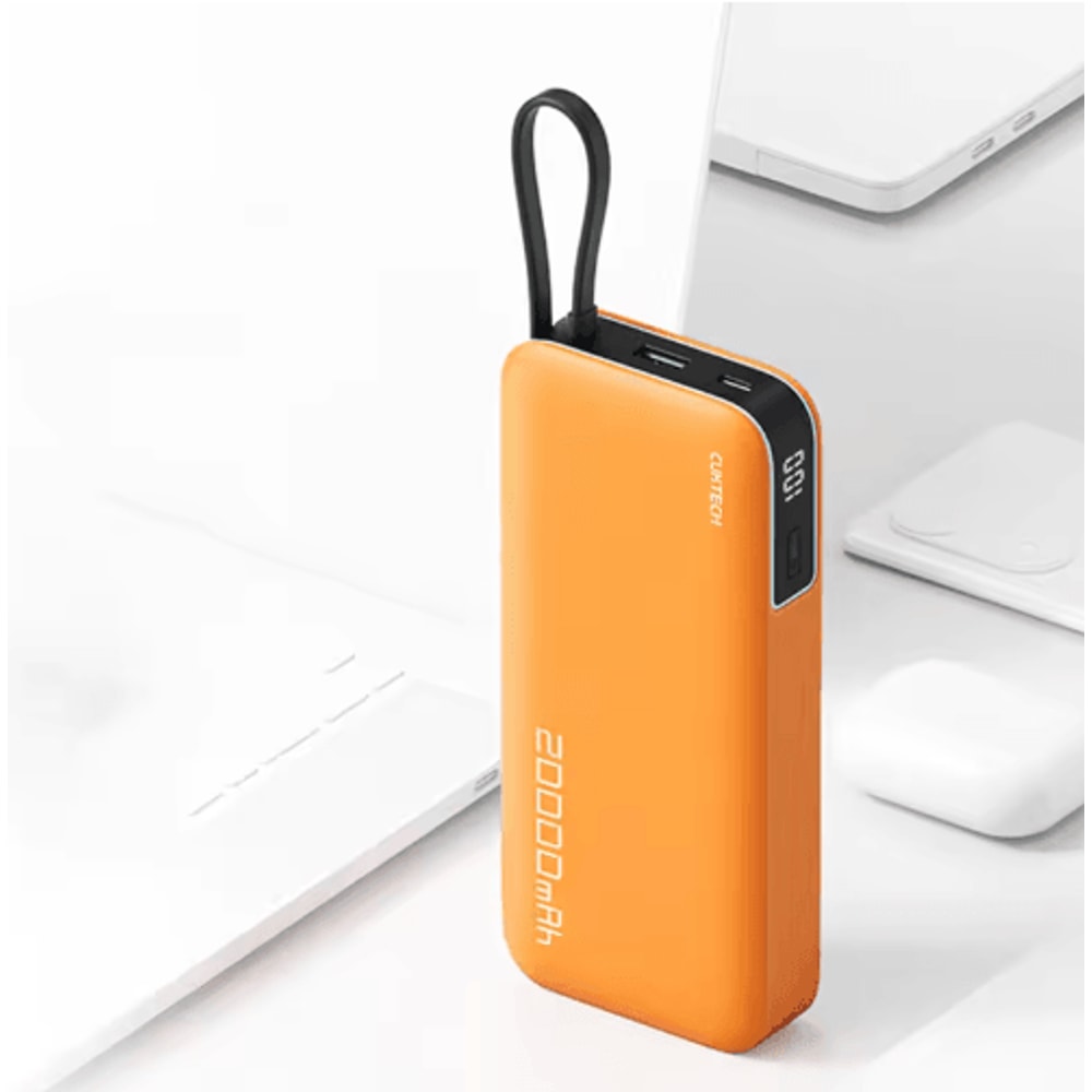 CUKTECH 20000mAh 55W USB C Power Bank With BuiltIn Cable TwoWay Fast Charging 1
