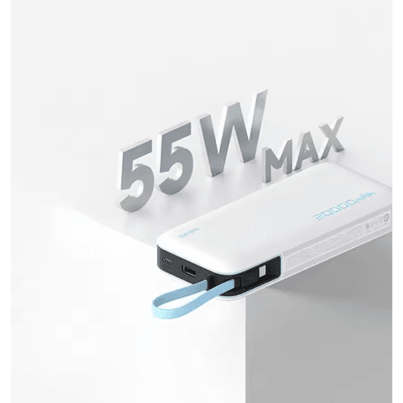 CUKTECH 20000mAh 55W USB C Power Bank With BuiltIn Cable TwoWay Fast Charging 4