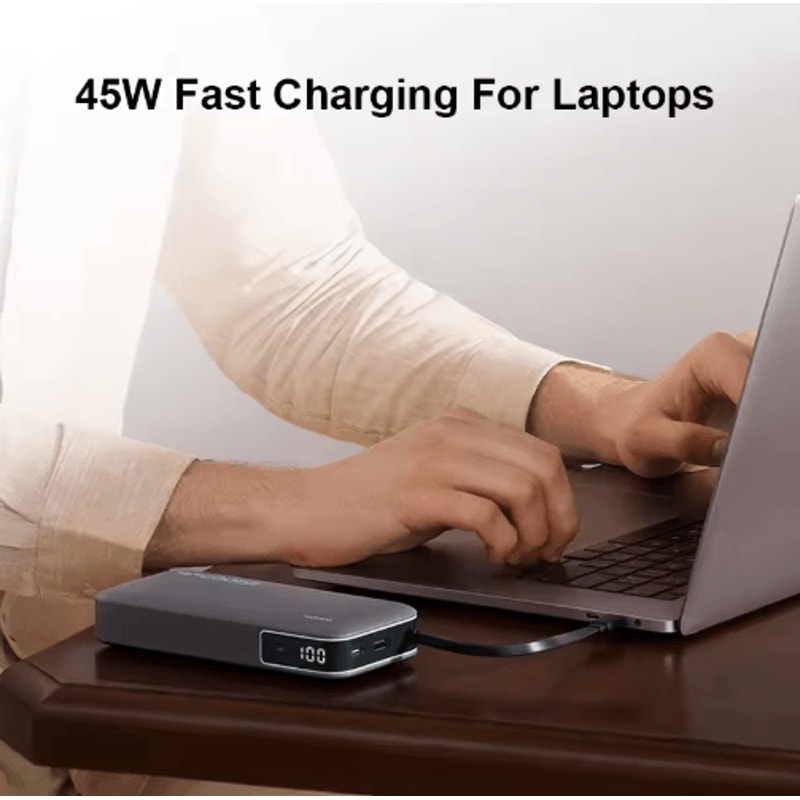 CUKTECH 20000mAh 55W USB C Power Bank With BuiltIn Cable TwoWay Fast Charging 7