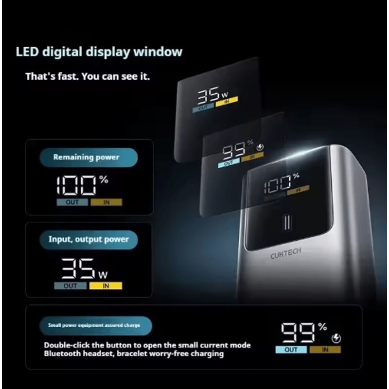 CUKTECH 10 Mini 10000mAh 55W Fast Charging Power Bank With Digital Display 5